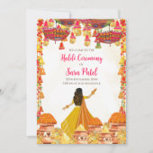 Haldi uitnodigingen & Haldi uitnodigingen Hindu Hu (Voorkant)