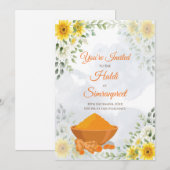 Haldi uitnodigingen & Haldi uitnodigingen Holud ui (Voorkant / Achterkant)