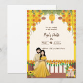 Haldi uitnodigingskaart kaart (Voorkant / Achterkant)