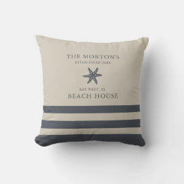 Hale Blue en Beige Starfish Family Beach House Buitenkussen