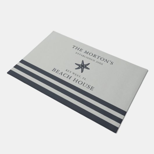 Hale Blue Zee Salt Starfish Family Beach House Deurmat (Schuin)