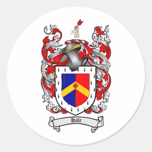 HALE GEZINSLECHTS - HALE WAPENKOAT RONDE STICKER (Voorkant)