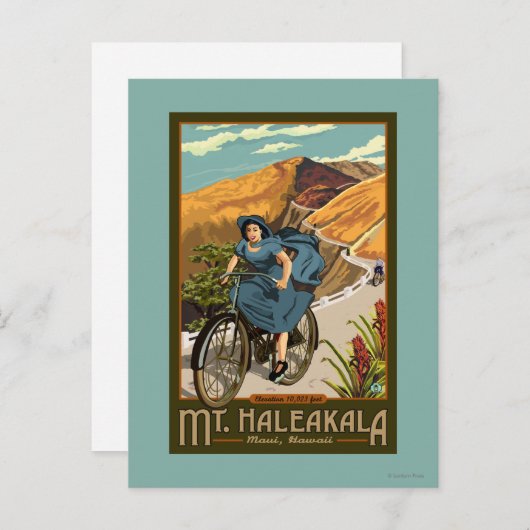 Haleakala Bicycle Rides Hawaii Briefkaart (Voorkant / Achterkant)