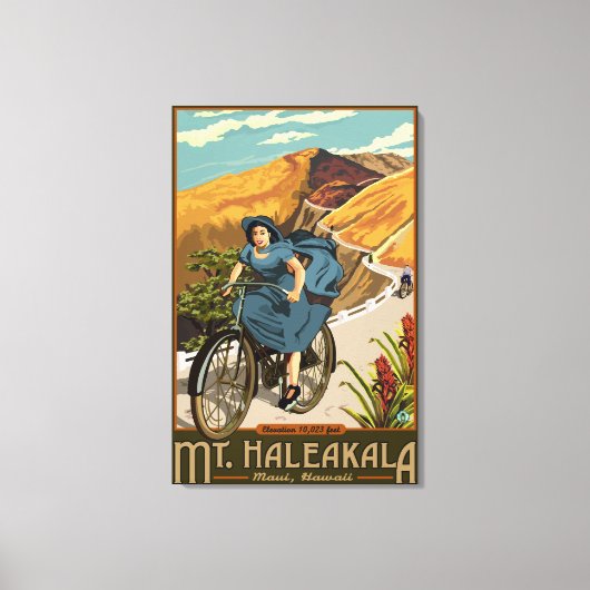 Haleakala Bicycle Rides Hawaii Canvas Afdruk (Voorkant)