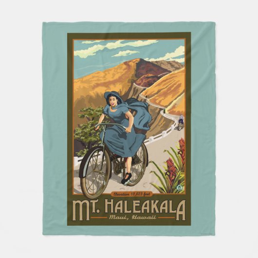 Haleakala Bicycle Rides Hawaii Fleece Deken (Voorkant)