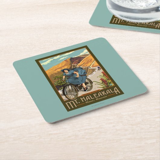 Haleakala Bicycle Rides Hawaii Kartonnen Onderzetters (Schuin)