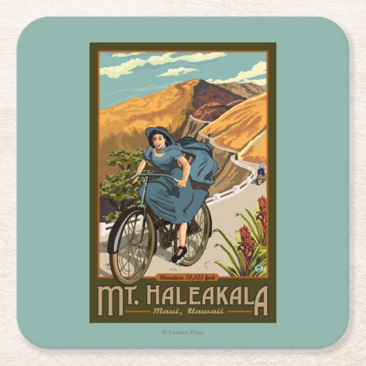 Haleakala Bicycle Rides Hawaii Kartonnen Onderzetters (Voorkant)