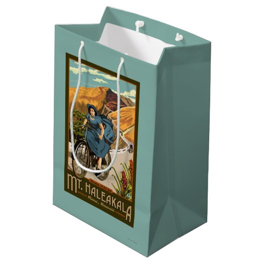 Haleakala Bicycle Rides Hawaii Medium Cadeauzakje (Achterkant Gekanteld)