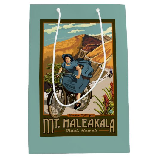 Haleakala Bicycle Rides Hawaii Medium Cadeauzakje (Voorkant)