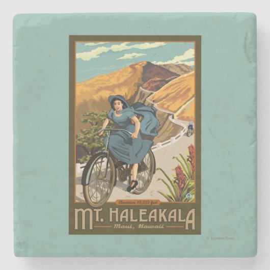 Haleakala Bicycle Rides Hawaii Stenen Onderzetter (Voorkant)