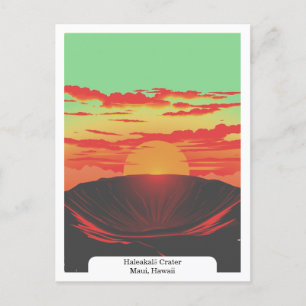 Haleakalā Crater, Maui, Hawaii Reizen Vintage Briefkaart