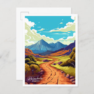 Haleakala Hawaii reizen  illustratie Briefkaart