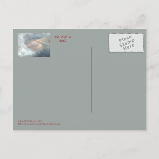 "HALEAKALA IN HET BRIEFKAART VAN DE KLACHTEN" (Achterkant)