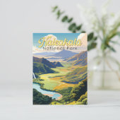 Haleakala Nationaal Park Illustratie Retro Briefkaart (Staand voorkant)