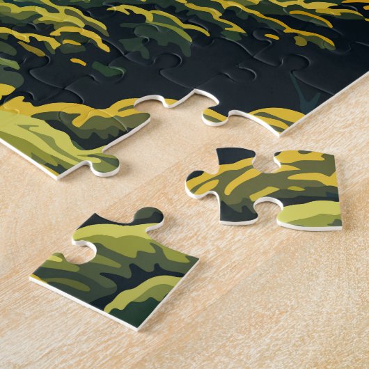 Haleakala Nationaal Park Illustratie Retro Legpuzzel (Zijkant)