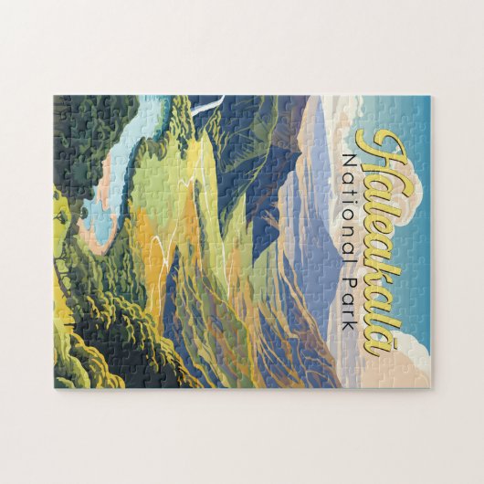 Haleakala Nationaal Park Illustratie Retro Legpuzzel (Horizontaal)