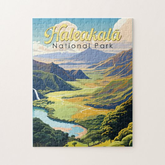 Haleakala Nationaal Park Illustratie Retro Legpuzzel (Verticaal)