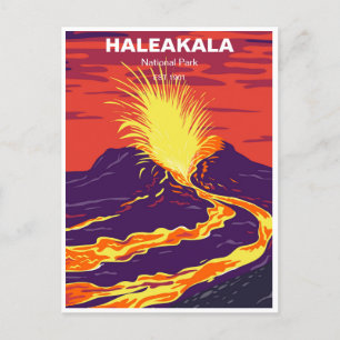 Haleakala Nationaal Park Maui Hawaii Vintage reize Briefkaart