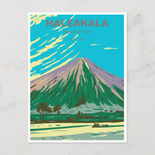 Haleakala Nationaal Park Maui Hawaii Vintage reize Briefkaart