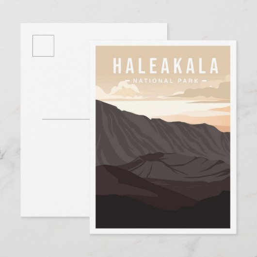 Haleakala National Park Hawaii Travel Illustration Briefkaart (Voorkant / Achterkant)