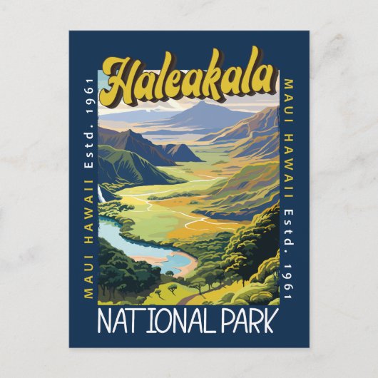 Haleakala National Park Illustratie noodlijdend Briefkaart (Voorkant)