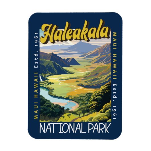 Haleakala National Park Illustratie noodlijdend Magneet (Verticaal)