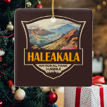 Haleakala National Park Illustratie Retro Badge Keramisch Ornament<br><div class="desc">Haleakala ontwerp vectorillustraties. Het park wordt genoemd naar Haleakalā,  een slapende vulkaan binnen zijn grenzen.</div>