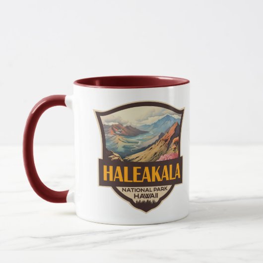 Haleakala National Park Illustratie Retro Badge Mok (Links)