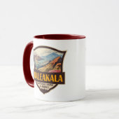 Haleakala National Park Illustratie Retro Badge Mok (Voorkant links)