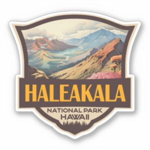 Haleakala National Park Illustratie Retro Badge Sticker
