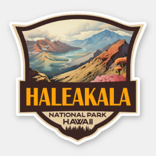 Haleakala National Park Illustratie Retro Badge Sticker