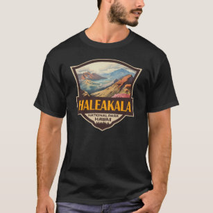 Haleakala National Park Illustratie Retro Badge T-shirt