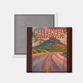 Haleakala National Park Maui Road Volcano Vintage Magneet (Voorkant / Achterkant)