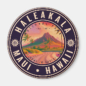 Haleakala National Park Maui Road Volcano Vintage Magneet (Voorkant)