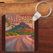 Haleakala National Park Maui Road Volcano Vintage Sleutelhanger (Achterkant)