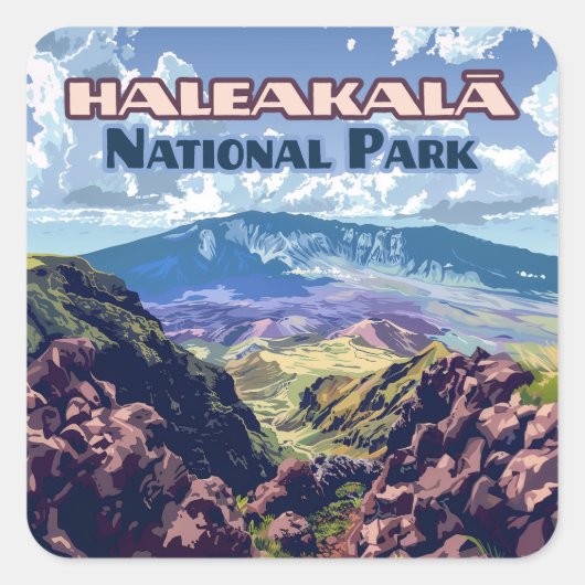 Haleakala National Park Maui Volcano Hawaii Vierkante Sticker (Voorkant)