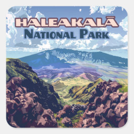 Haleakala National Park Maui Volcano Hawaii Vierkante Sticker