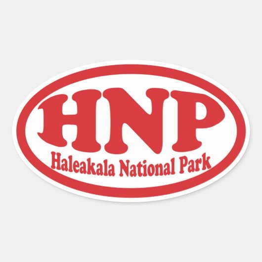 Haleakala National Park rode ovale sticker (Voorkant)