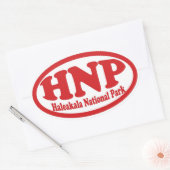 Haleakala National Park rode ovale sticker (Envelop)