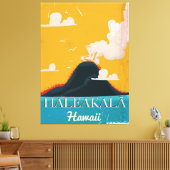 Haleakalā vulkaan vintage Hawaii reisposter Canvas Afdruk (Insitu (Woonkamer))