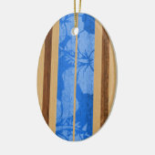 Haleiwa  Faux Wood Surfboard Ornament (Links)