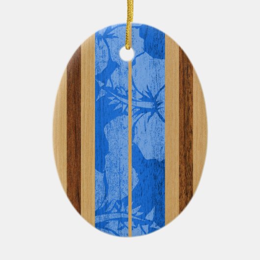 Haleiwa  Faux Wood Surfboard Ornament (Voorkant)