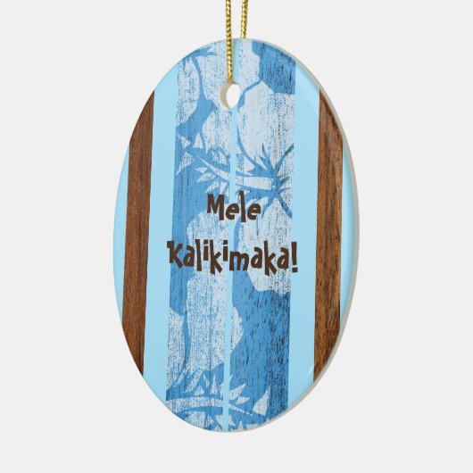 Haleiwa  Faux Wood Surfboard Ornament (Links)