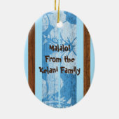 Haleiwa  Faux Wood Surfboard Ornament (Achterkant)
