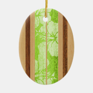 Haleiwa Faux Wood Surfboard Ornament