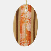 Haleiwa  Faux Wood Surfboard Ornament (Rechts)