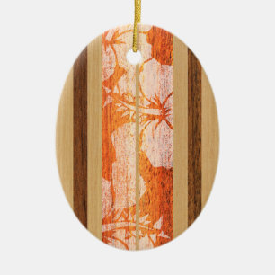 Haleiwa  Faux Wood Surfboard Ornament