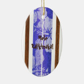 Haleiwa  Faux Wood Surfboard Ornament (Rechts)