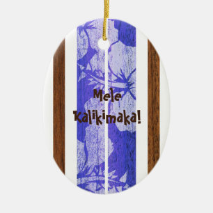Haleiwa  Faux Wood Surfboard Ornament
