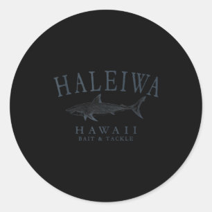 Haleiwa hawaii haai retro leisteen kunst vis tank ronde sticker
